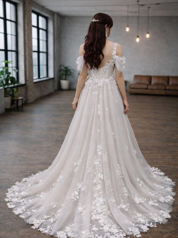 Brautkleid_3D_Blüte_Tüllbrautkleid_blush_sunflower Brautkleid_3D_Blüte_Tüllbrautkleid_blush_sunflower