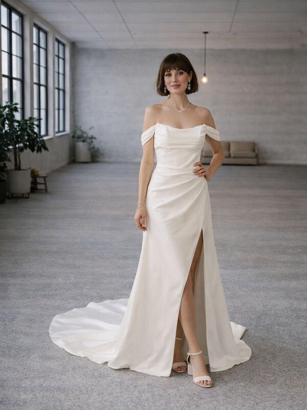 Brautkleid_schlicht_elegant_Satin_Schlitz Brautkleid_schlicht_elegant_Satin_Schlitz